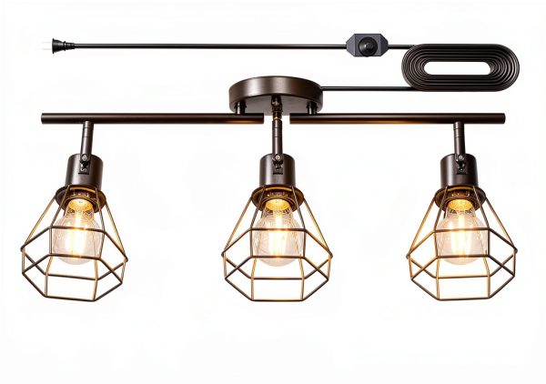 YEPOLI Track Lighting Black Dimmable Plug In Modern-1