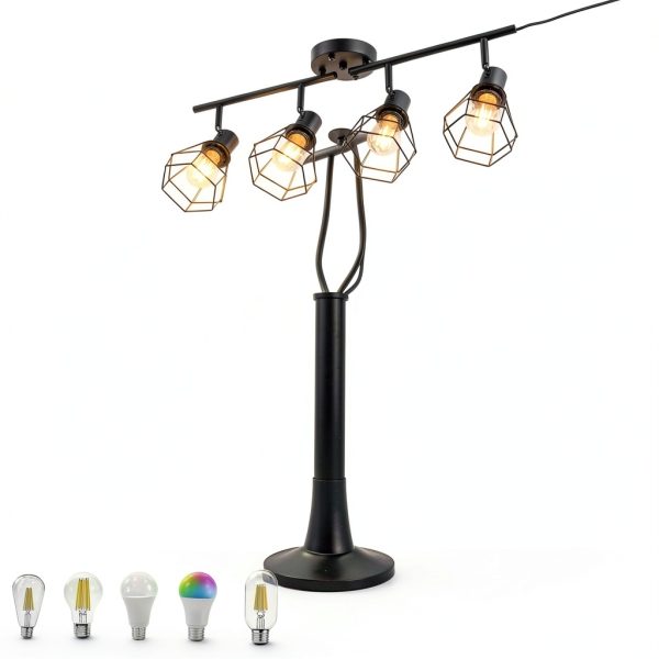 YEPOLI Plug In Track Lighting Dimmable Black Farmhouse-2