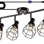 YEPOLI Plug In Track Lighting Dimmable Black Farmhouse-0