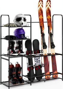 Ski Storage Rack BTY Metal Floor Stand for Garage-0