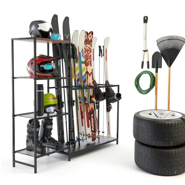 UIOMLLE Ski Storage Rack Alloy Steel Modern-6