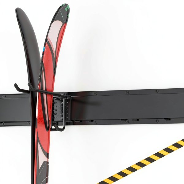 Madertool Ski Wall Rack Portable Iron Hanging Shelf Holds 8 Pairs-4