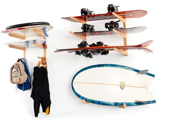 Bamboo Ski Wall Mount Vagabond Racks Shelf-6