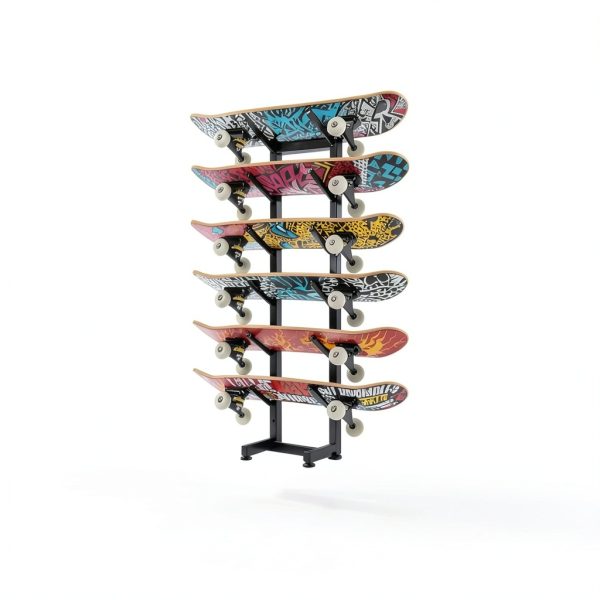 HAVXJAN Skateboard Rack Metal Floor Stand Black-4