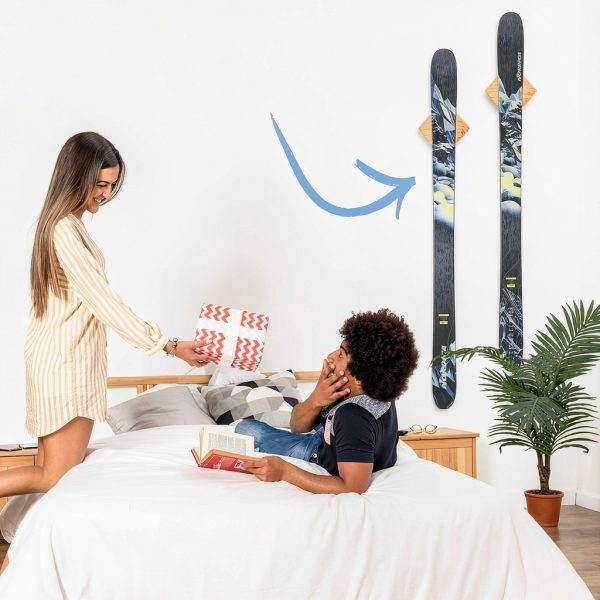 Hang 11 Ski Wall Mount Bracket Shelf Clear Hardwood 35lb Capacity-4