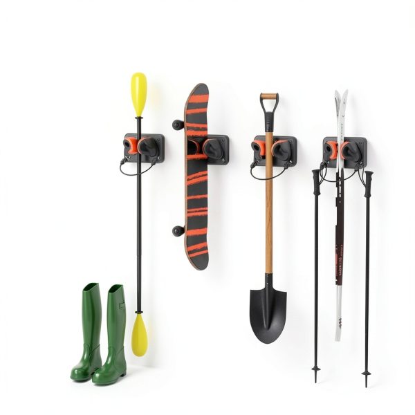 Wall Mount Ski Rack UPSPORT Orange ABS Design-2