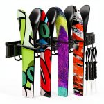 Madertool Ski Wall Rack Portable Iron Hanging Shelf Holds 8 Pairs-0