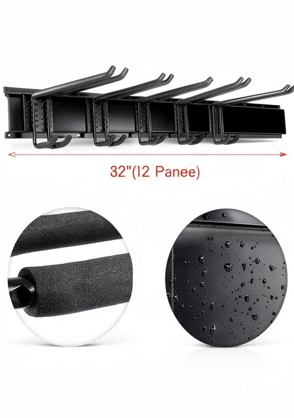 WALMANN Adjustable Ski Wall Rack Black Powder-Coated 32" Rail-1