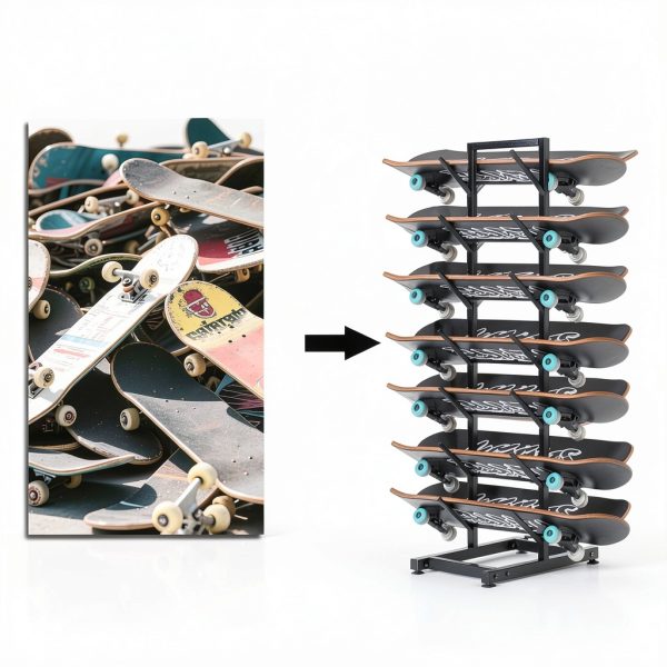 SHZYJBRY 7-Tier Metal Ski Storage Racks-2