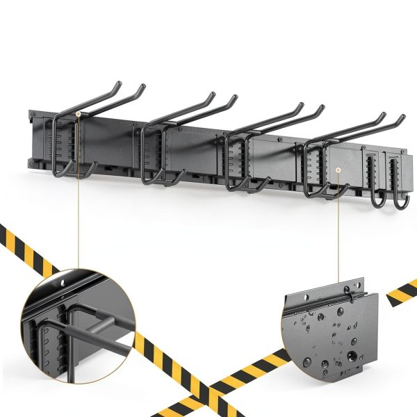 Madertool Ski Wall Rack Portable Iron Hanging Shelf Holds 8 Pairs-3
