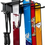 WALMANN Adjustable Ski Wall Rack Black Powder-Coated 32" Rail-0