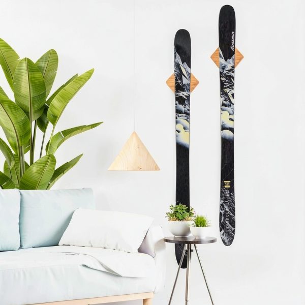 Hang 11 Ski Wall Mount Bracket Shelf Clear Hardwood 35lb Capacity-1