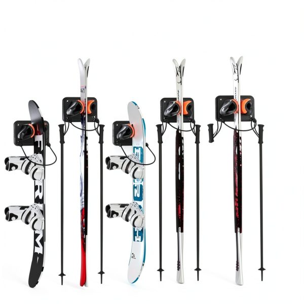 Wall Mount Ski Rack UPSPORT Orange ABS Design-1
