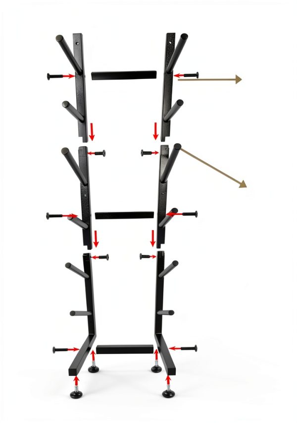 HAVXJAN Skateboard Rack Metal Floor Stand Black-7
