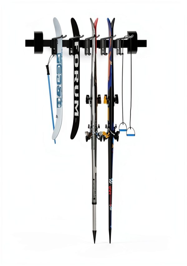 Ski Wall Rack Tdrynl Powder Coated Adjustable 5 Hook Storage 32x16x6-6