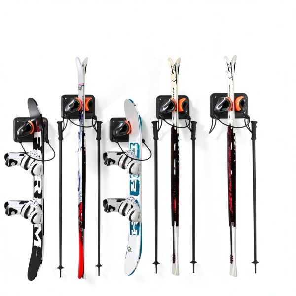 Xichanglong Ski Rack Wall Mount Orange SR1 Heavy-Duty ABS Anti-Slip-1