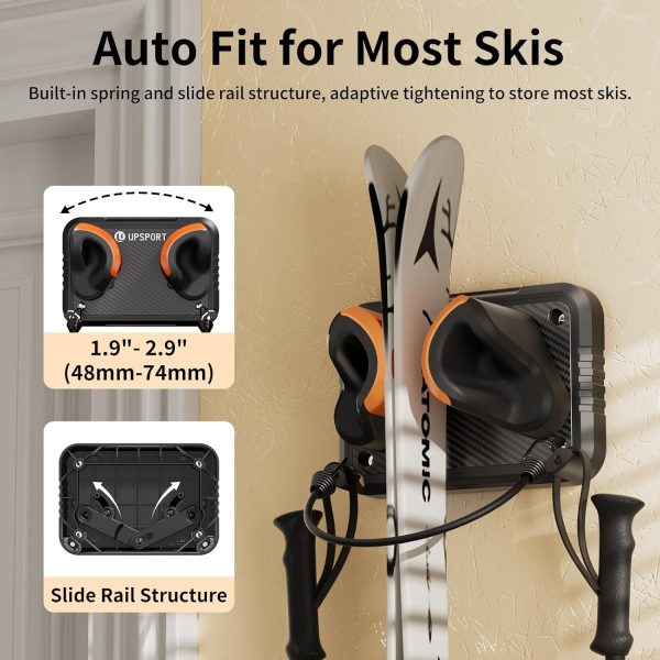 Xichanglong Ski Rack Wall Mount Orange SR1 Heavy-Duty ABS Anti-Slip-5
