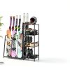 Lurgno Ski Storage Rack Floor Mount Metal for 4 Skis and Snowboards-2