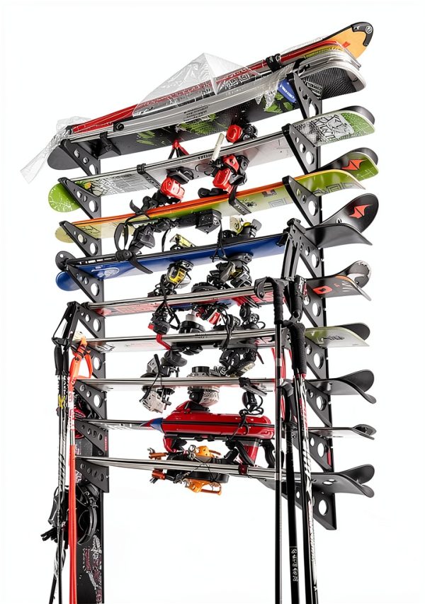 Ski Storage Rack StoreYourBoard SYD-DRSki Black 3‑Shelf Wall Mount-2