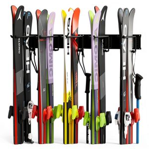Ultrawall Snowboard Hook Rack Wall-Mount Tiered Shelf Adjustable Black-0