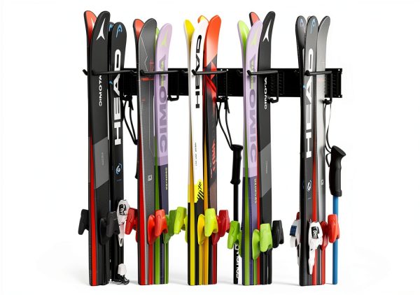 Ultrawall Snowboard Hook Rack Wall-Mount Tiered Shelf Adjustable Black-0