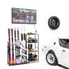 Lurgno Ski Storage Rack Floor Mount Metal for 4 Skis and Snowboards-5