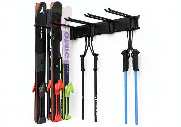 Ultrawall Snowboard Hook Rack Wall-Mount Tiered Shelf Adjustable Black-1