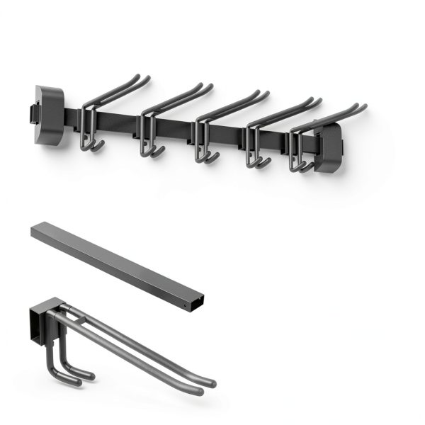 Ski Wall Rack Tdrynl Powder Coated Adjustable 5 Hook Storage 32x16x6-3