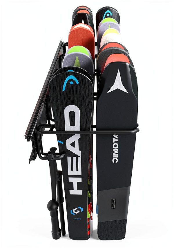 Ultrawall Snowboard Hook Rack Wall-Mount Tiered Shelf Adjustable Black-3