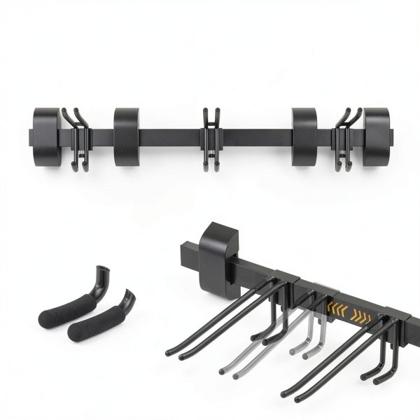 Ski Wall Rack Tdrynl Powder Coated Adjustable 5 Hook Storage 32x16x6-2