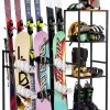 Lurgno Ski Storage Rack Floor Mount Metal for 4 Skis and Snowboards-0