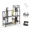 Kikihouse Metal Snowboard Rack with Casters – Freestanding Tiered-1