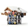 Kikihouse Metal Snowboard Rack with Casters – Freestanding Tiered-4