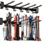 Ski Wall Rack Tdrynl Powder Coated Adjustable 5 Hook Storage 32x16x6-0