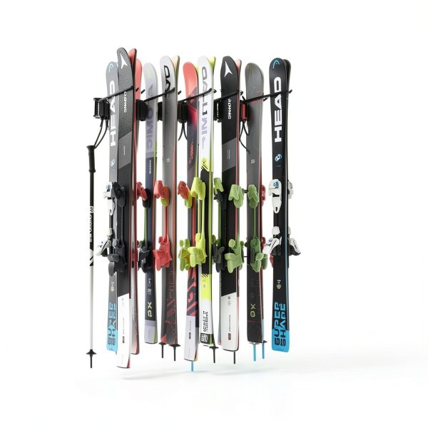 Ultrawall Snowboard Hook Rack Wall-Mount Tiered Shelf Adjustable Black-6