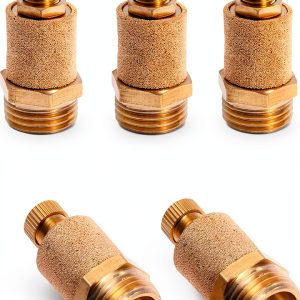Pneumatic Muffler 5PCS 1/2 inch Brass Flow Silencer by Mtsooning-0
