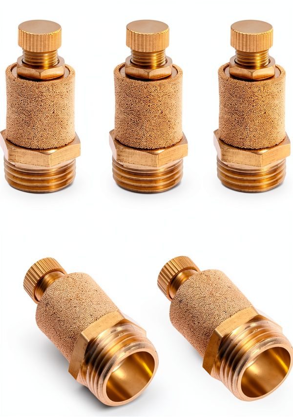 Pneumatic Muffler 5PCS 1/2 inch Brass Flow Silencer by Mtsooning-0