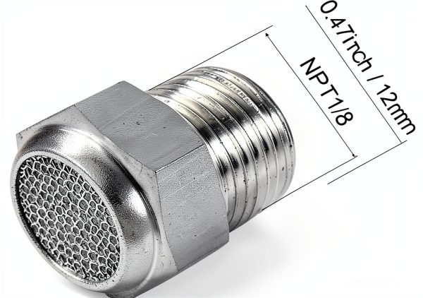 Exhaust Muffler NPT1/8 Stainless Steel uxcell Pneumatic Air Breather-2