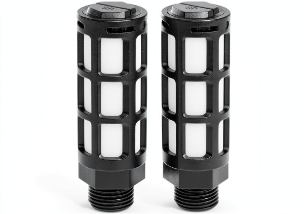 Plastic Pneumatic Muffler 1/2 PT Black by uxcell - 4 Pack-0