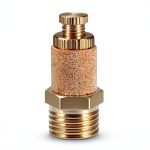 Sintered Bronze Exhaust Muffler uxcell 1/4 NPT Brass Flow Controller-0