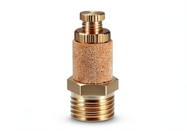 Sintered Bronze Exhaust Muffler uxcell 1/4 NPT Brass Flow Controller-0