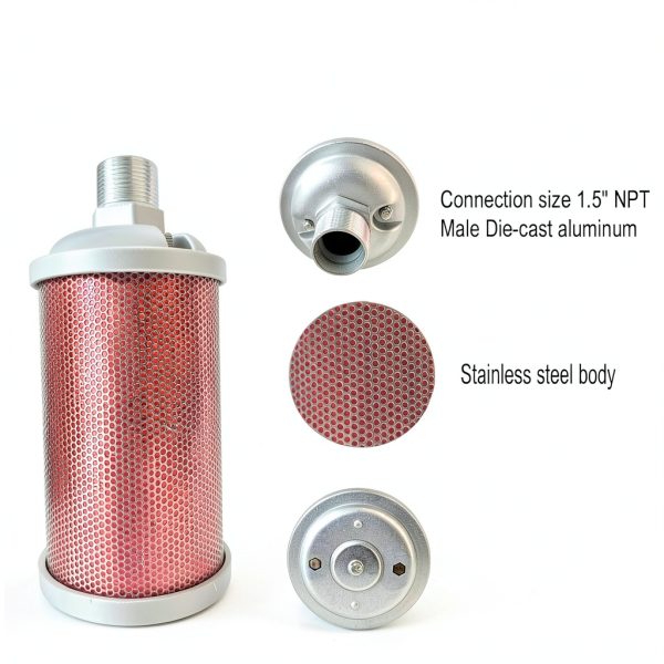 M15 XY15 Air Compressor Muffler 1.5" NPT Male Bounetim 145 PSI-1