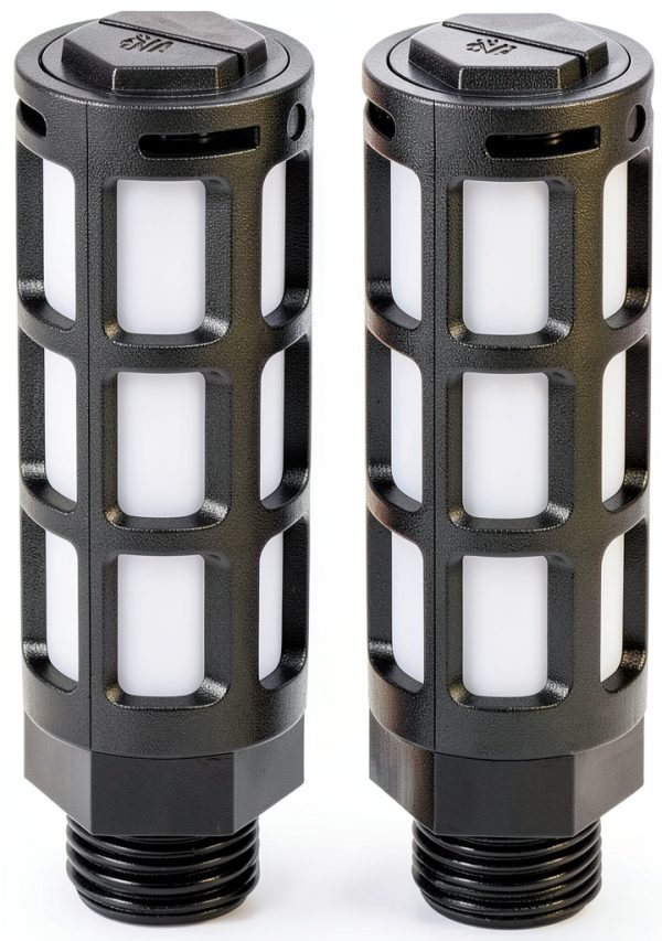 Plastic Pneumatic Muffler 1/2 PT Black by uxcell - 4 Pack-3