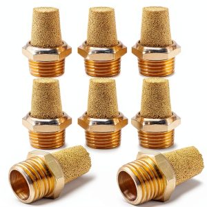 Air Pneumatic Mufflers Brass Silencer Jiozermi 1/4 & 1/8 NPT Male-0
