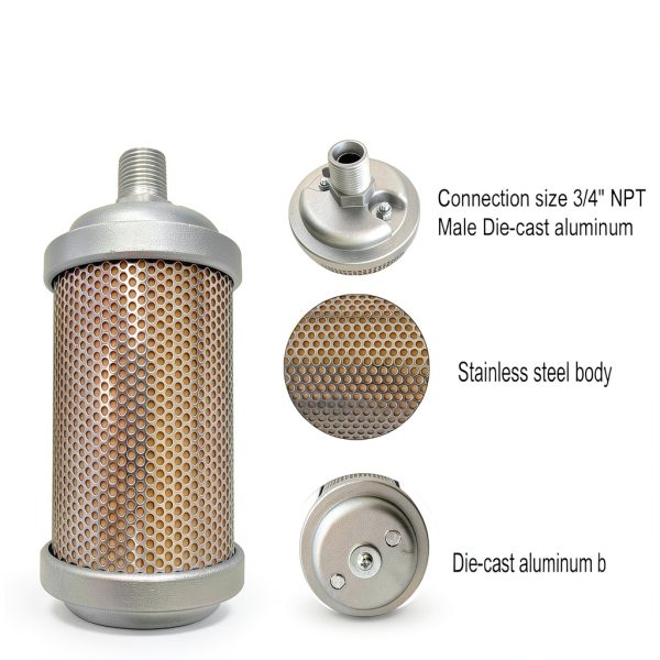 Air Compressor Muffler X07 XY-07 Bounetim 3/4" NPT Male 145 PSI-1